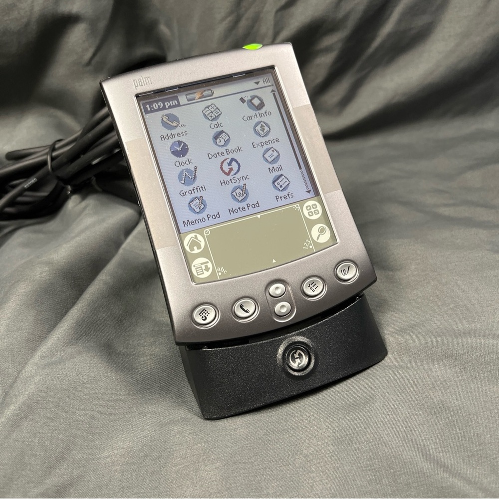 Palm Handheld m515 with Black Leather Case